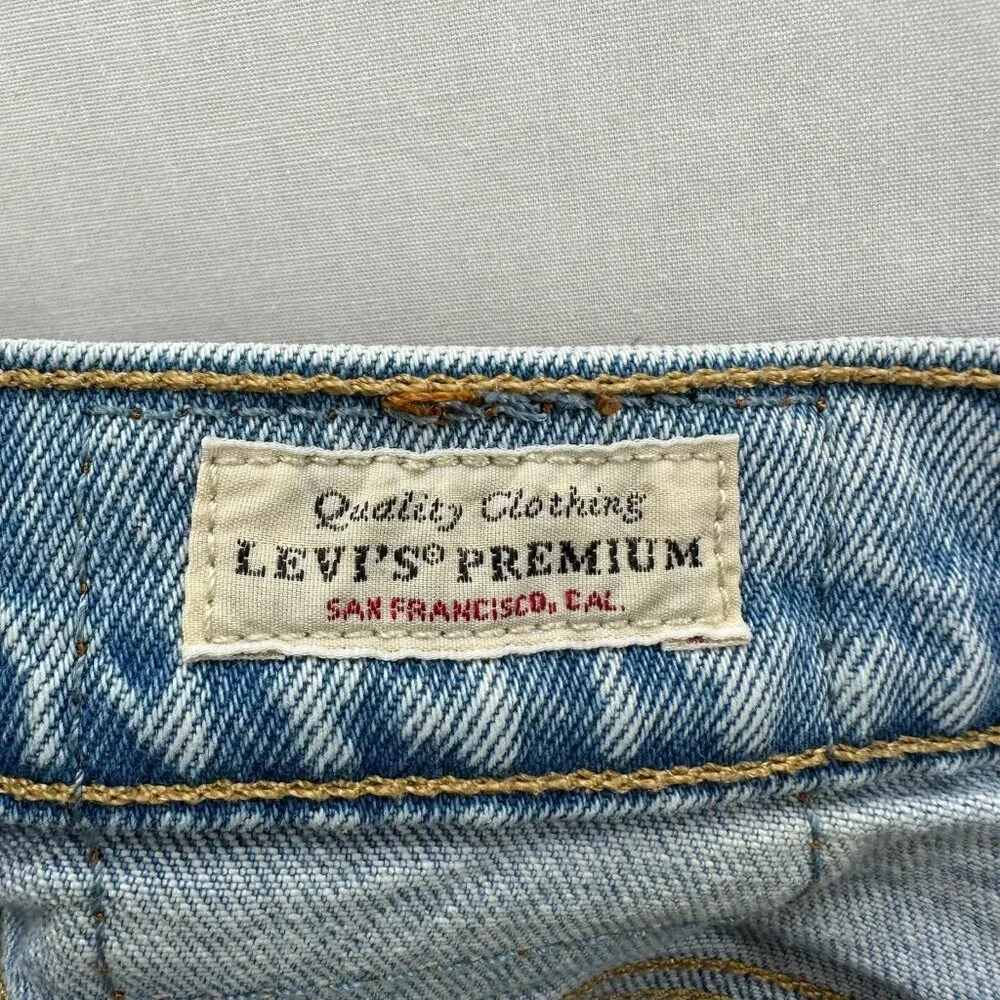 Levis 501 Skinny Jeans Women W28 L32 High-Rise Low Stretch Denim Light Wash Blue - Picture 10 of 15